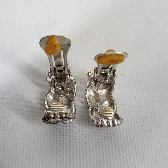 Vintage Vendome Women's Clip On Earrings Silver Tone Braid - Picture 11 of 15